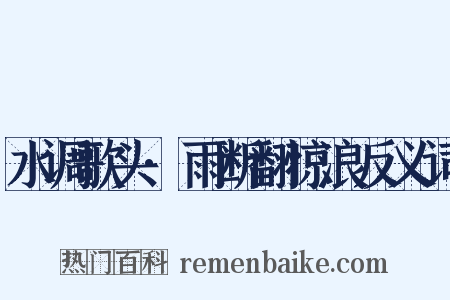 水调歌头·雨断翻惊浪反义词是什么意思的图片